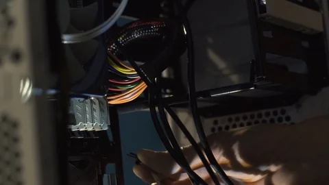 Electronic engineer of computer technology. Maintenance computer cpu hardware Stock-Footage 81561531