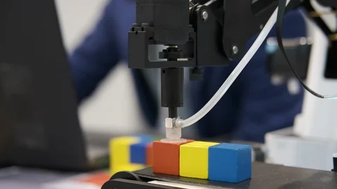 Electronic engineer working in lab testing robotic program. Stock Footage 104866467