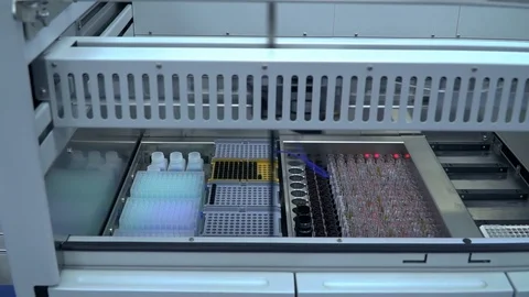 Electronic equipment in the laboratory working close up. Monkey pox Stock Footage 108108075
