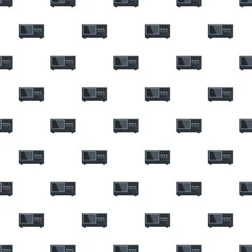Electronic equipment pattern repeating on white background Illustrazione stock