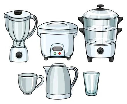 Electronic equipment using in kitchen Stock Illustration