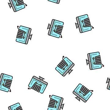Electronic eshopping purchase vector seamless pattern Stock Illustration