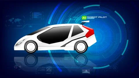 Electronic EV car with AI interface 002 Stock Illustration