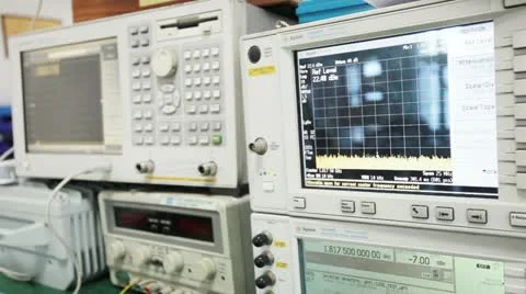 Electronic experiment equipment working Video stock 22178445