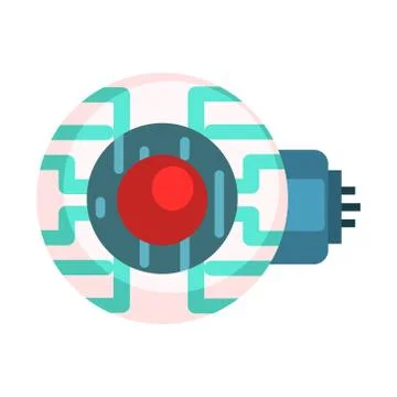 Electronic Eye For Android, Human Organ Replica, Part Of Futuristic Robotic And Stock Illustration