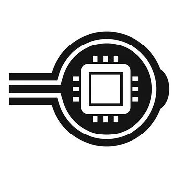 Electronic eye with microchip is scanning and processing data Stock Illustration