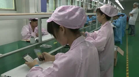 Electronic factory in China Video stock 10828394