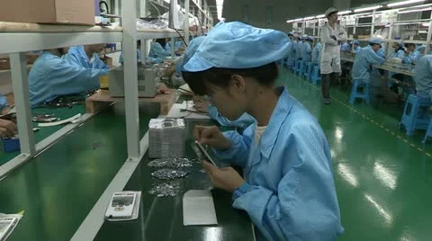 Electronic factory in China Video stock 10828423
