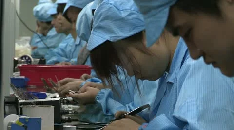 Electronic factory in China Video stock 10829904