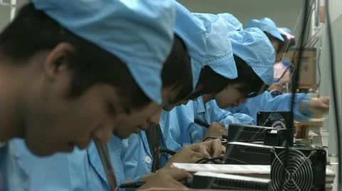 Electronic factory in China Video stock 10829924