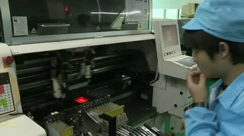 Electronic factory in China Video stock 10829981
