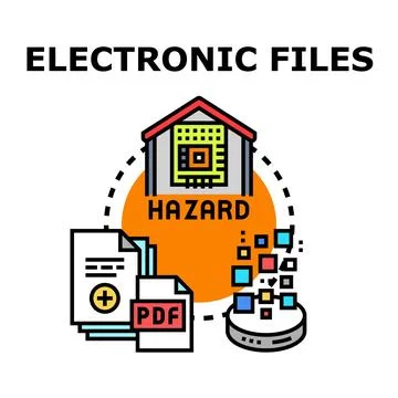 Electronic files having security hazard and data vulnerability Stock Illustration