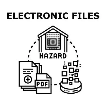Electronic files having security hazard and data vulnerability Stock Illustration