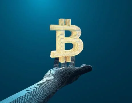 Electronic financial currency Bitcoin, data transmission and storage 스톡 일러스트