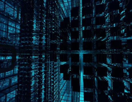 Electronic financial technology, network data program Illustrazione stock