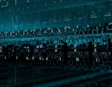 Electronic financial technology, network data program Illustrazione stock