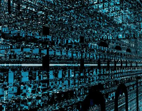 Electronic financial technology, network data program Illustrazione stock