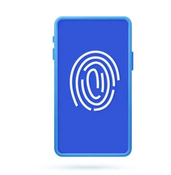 Electronic fingerprint on pass scanning mobile phone Stock Illustration