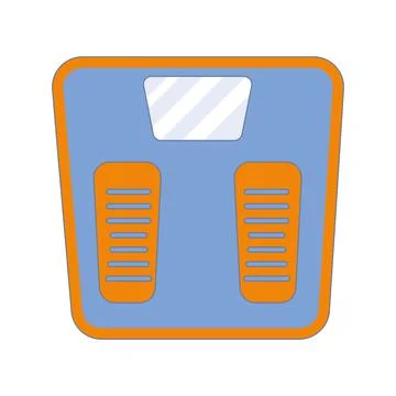 Electronic floor scale, color vector illustration in flat style, icon design, Stock Illustration