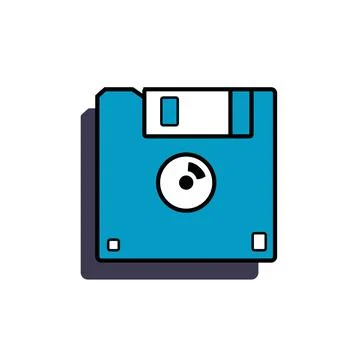 An electronic floppy disk is an interface element of the old pc windows 90s.  Illustrazione stock