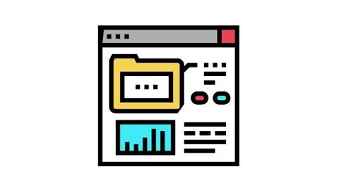 Electronic folder fix incident color icon animation Stock Footage 157299247