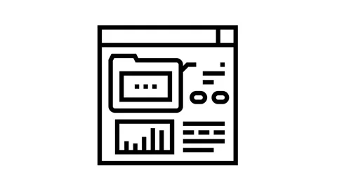 Electronic folder fix incident line icon animation Stock Footage 157300047