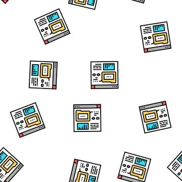 Electronic folder fix incident vector seamless pattern Stock Illustration