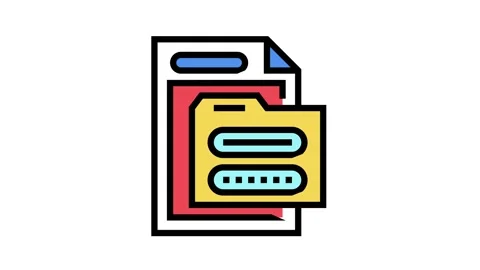 Electronic folder password color icon animation Stock Footage 157312632