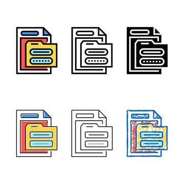 Electronic folder password diversity color icon vector イラスト素材