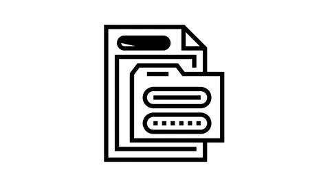 Electronic folder password line icon animation Stock Footage 157310150