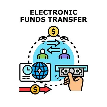 Electronic funds transfer concept and digital payment system Stock Illustration