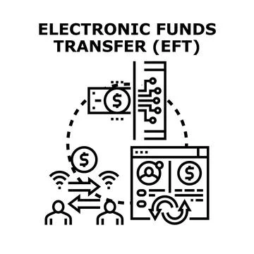 Electronic funds transfer concept illustration for secure digital banking Stock Illustration