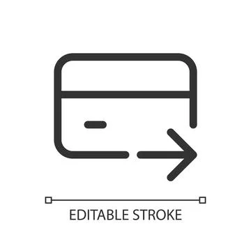 Electronic funds transfer pixel perfect linear ui icon Ilustração Stock