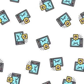 Electronic gadget repair vector seamless pattern Stock Illustration