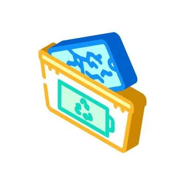 Electronic gadgets battery disposal isometric icon vector illustration Stock Illustration