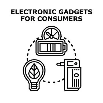 Electronic gadgets for consumers concept vector illustration Stock Illustration
