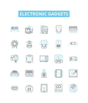 Electronic gadgets vector line icons set. Electronics, Gadgets, Devices Stock Illustration