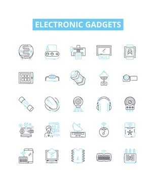 Electronic gadgets vector line icons set. Electronics, Gadgets, Devices Stock Illustration