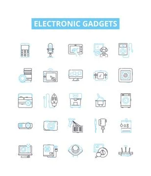 Electronic gadgets vector line icons set. Electronics, Gadgets, Devices Stock Illustration