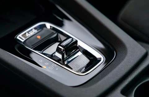 Electronic gear shift in a car Stock Photos