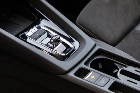 Electronic gear shift in a car Stock Photos