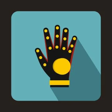 Electronic glove icon, flat style Stock Illustration