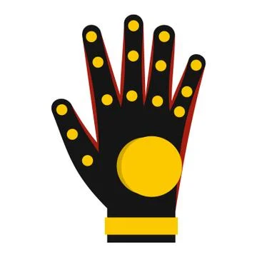 Electronic glove icon, flat style Stock Illustration