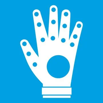 Electronic glove icon white Stock Illustration