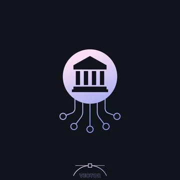 Electronic government icon with a gradient Stock Illustration