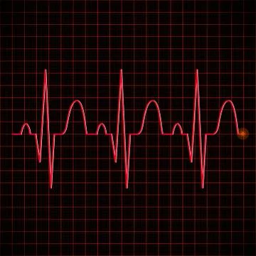 Electronic graph in red color Illustrazione stock