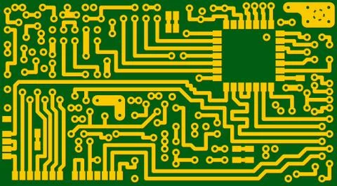 Electronic green circuit background Stock Illustration