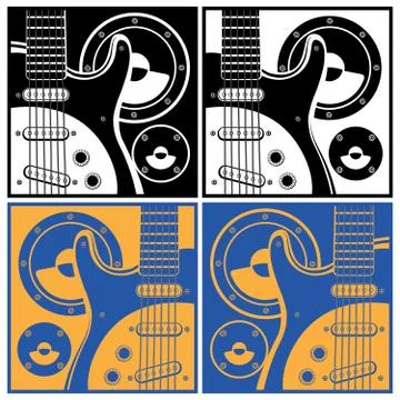 Electronic guitar and speaker systems Stock Illustration