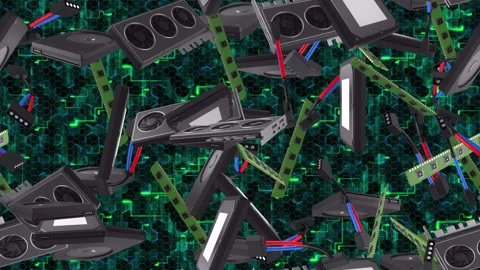 ELECTRONIC hardware Computer component Wallpaper loop tile Swirl. This is a Stock Footage 305482308