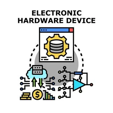 Electronic hardware device technology for data computing Stock-Illustration